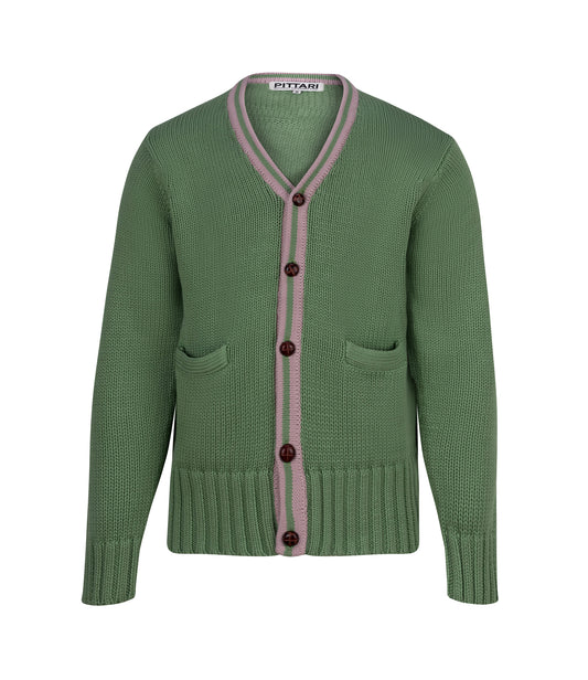 Roy Cotton Cardigan – Pea/Rose
