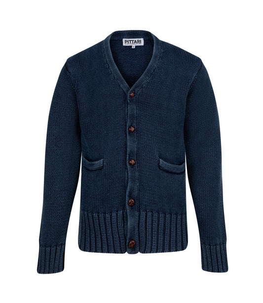 Roy Cotton Cardigan – Real Indigo