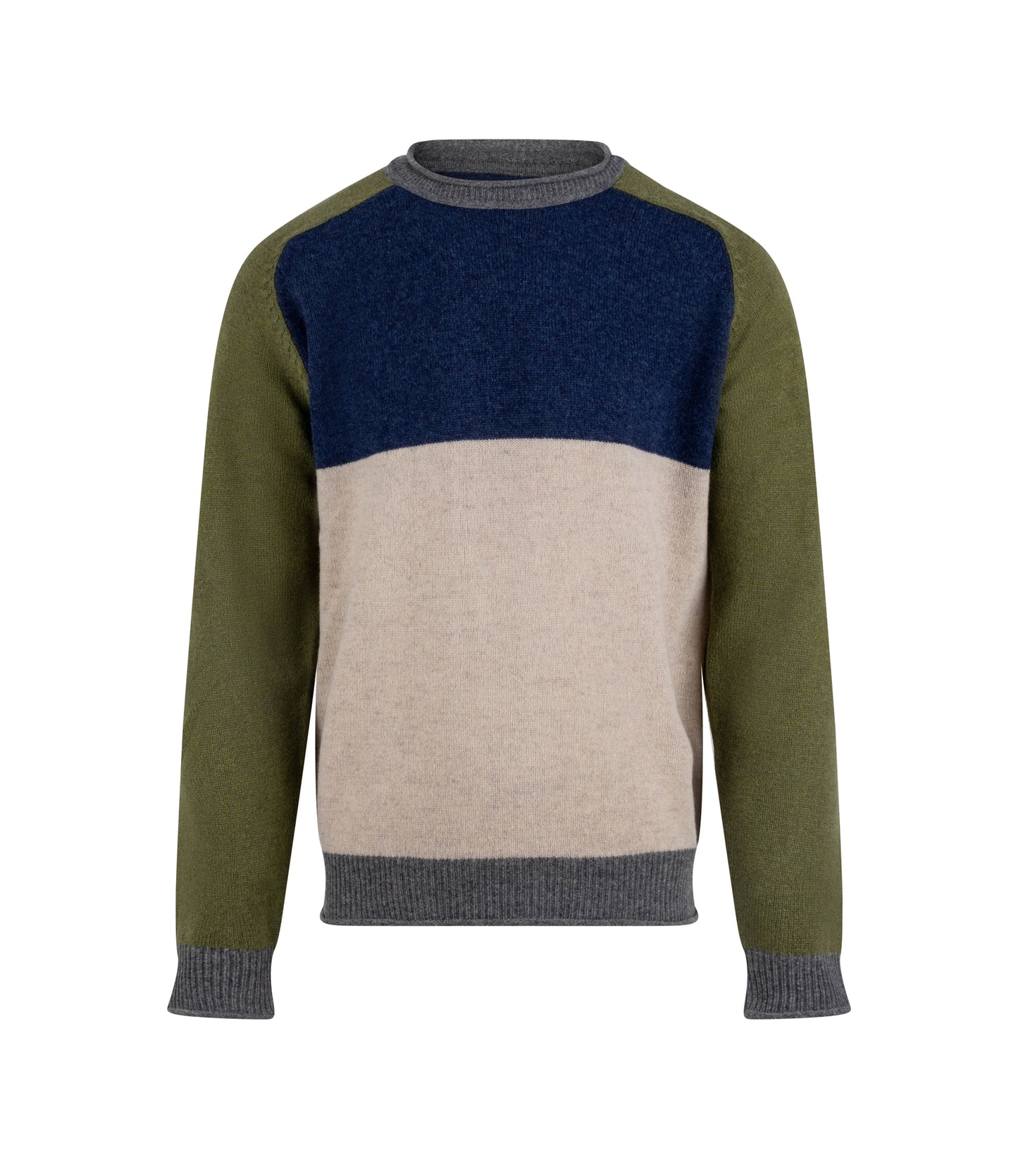 Tilt Lambswool Sweater – Green / Clay