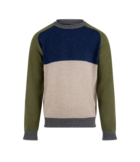 Tilt Lambswool Sweater – Green / Clay
