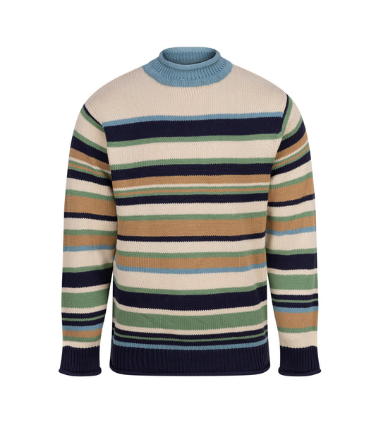 Usk Cotton Sweater – Multi Stripe