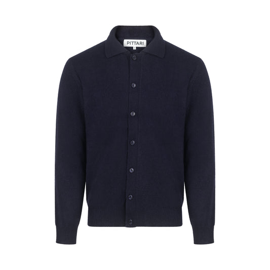 Dene Lambswool Full Button Cardigan - Navy