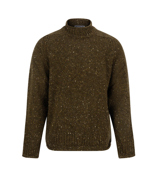 Findhorn Donegal Tweed Sweater – Khaki