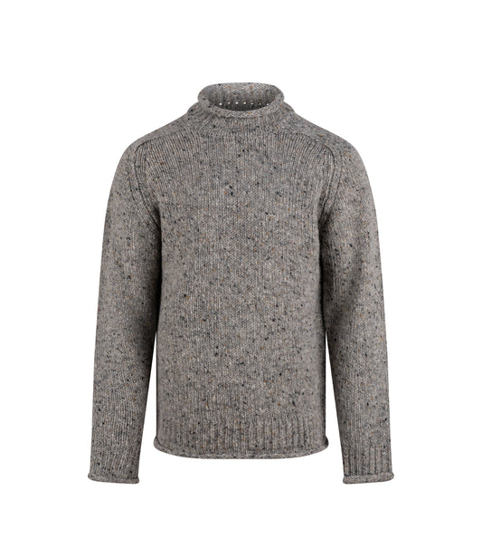 Findhorn Donegal Tweed Sweater – Mid Grey