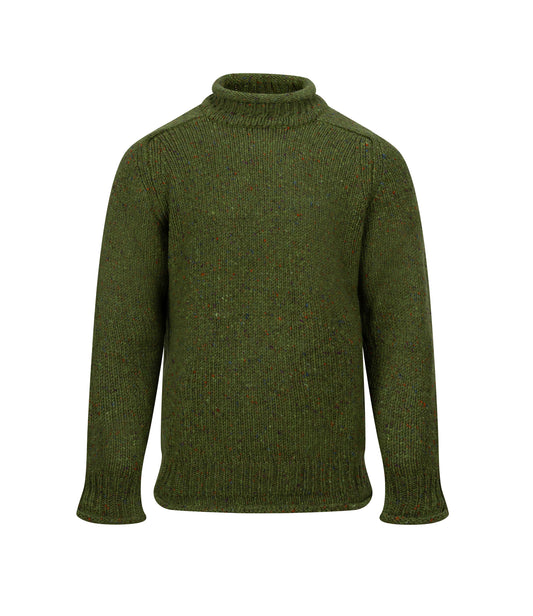 Findhorn Donegal Tweed Sweater – Green