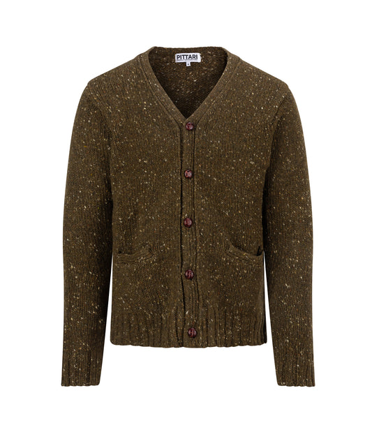 Roy Donegal Tweed Cardigan – Khaki