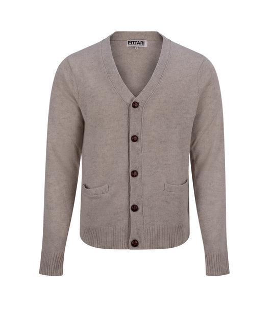 Roy Lambswool Cardigan – Clay