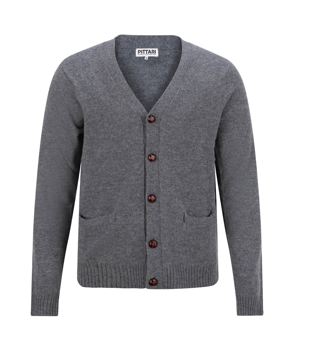 Roy Lambswool Cardigan – Grey Mix