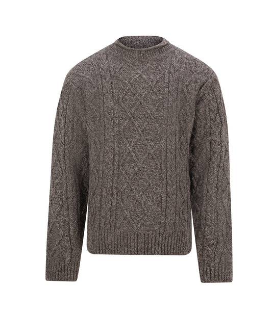 Spean Eco Undyed Cable Knit Sweater – Mid Brown