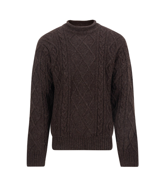 Spean Cable Knit Sweater – Black/Brown