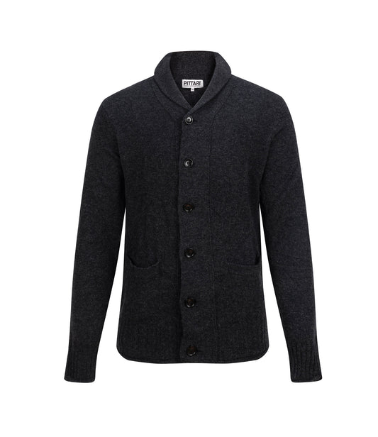 Webburn Lambswool Shawl Cardigan – Charcoal