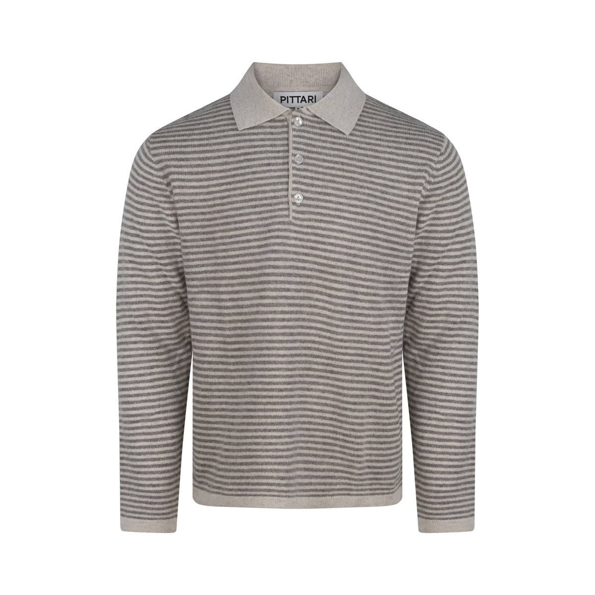 Trent Long Sleeved Lambswool Polo - Clay / Orchard