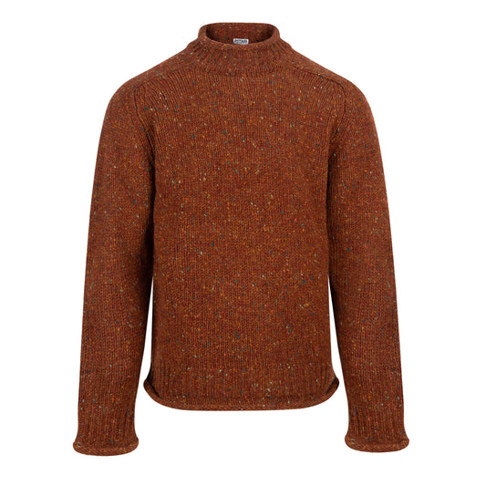 Brown red knitted sweater on a white background